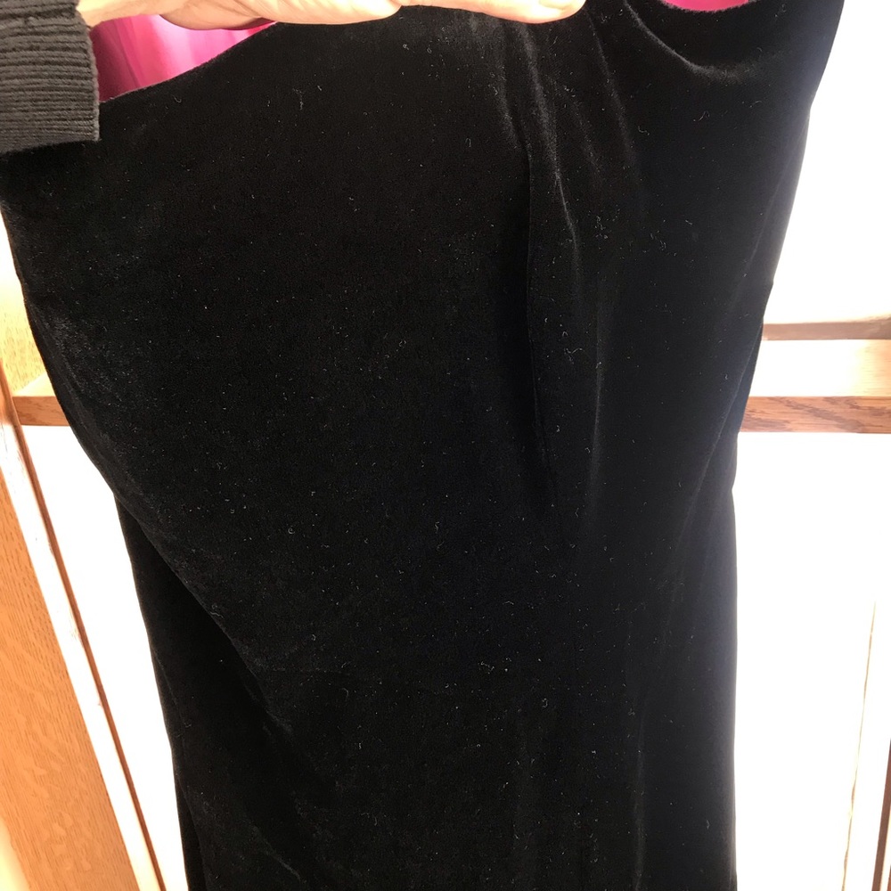 Ann Taylor full L Black Velvet lined sheath dress